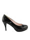 Stefania Black Patent Pantofi cu toc din Lăcuit cu Toc Stiletto Negre