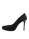 Stefania Suede Pointed Toe Stiletto Black High Heels 1120 Black Suede