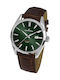 Jacques Lemans Derby Ανδρικό Ρολόι 42mm Μπαταρίας με Καφέ Δερμάτινο Λουράκι