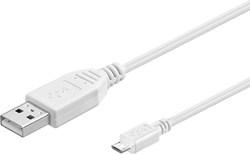 Goobay Regulat USB 2.0 spre micro USB Cablu Alb 0.6m (96192) 1buc