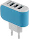 Charger Without Cable with 3 USB-A Ports Blue (864)