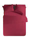 Nef-Nef Sheet for Single Bed 170x270cm. Basic 011708 970 Bordo