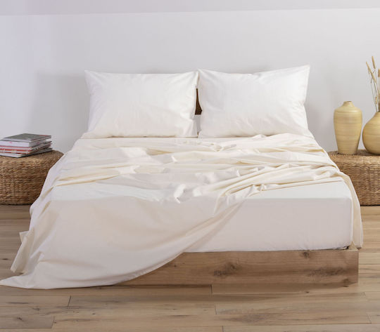 Nef-Nef Homeware Basic Super-Double Bed Sheet 240x270cm Cream