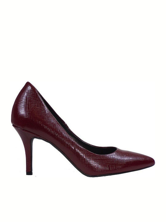 Alessandra Paggioti Pointed Toe Red Heels 83001 Bordeaux Safione