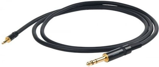 Proel CHLP-185-LU3 Кабел 6,3 мм мъжки - 3,5 мм мъжки 3м Черен (CHLP185LU3)