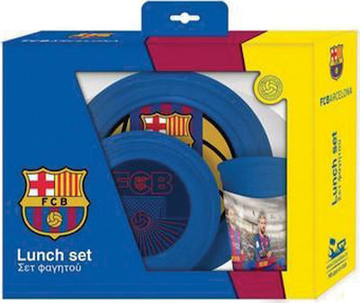 Feeding Set Barcelona made of Plastic Blue 3pcs