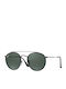 Ray Ban Round Double Bridge Unisex Ochelari de soare cu Negru Cadru și Verde Polarized Lentilă RB3647N 002/58