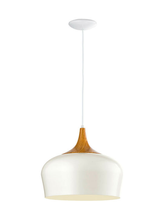 Eglo Obregon Hängende Deckenleuchte Einfaches Licht Glocke für Fassung E27 Weiß
