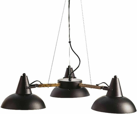 Aca Pendant Light Black Bell with Socket E27 62x15cm
