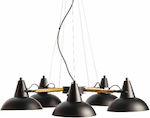 Aca Pendant Suspension for 5 Bulbs E27 Black