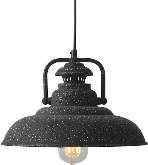 Aca Hängelampe Schwarz Glocke mit Fassung E27 31.5cm.