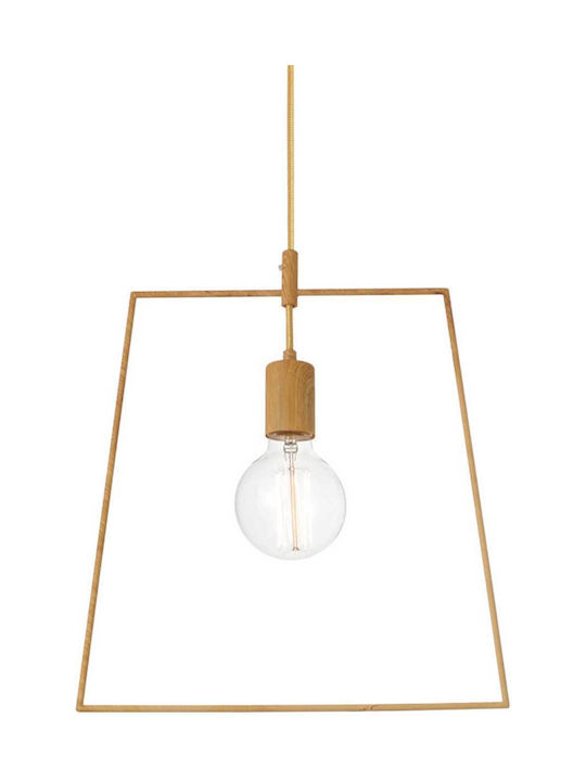 Aca Pendant Light Brown with Socket E27 35x35x35cm