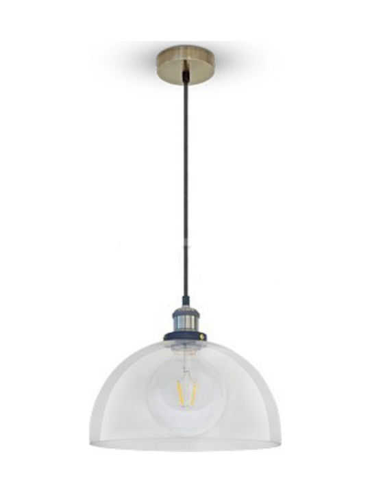 V-TAC Hängende Deckenleuchte Einfaches Licht Glocke für Fassung E27 Transparent