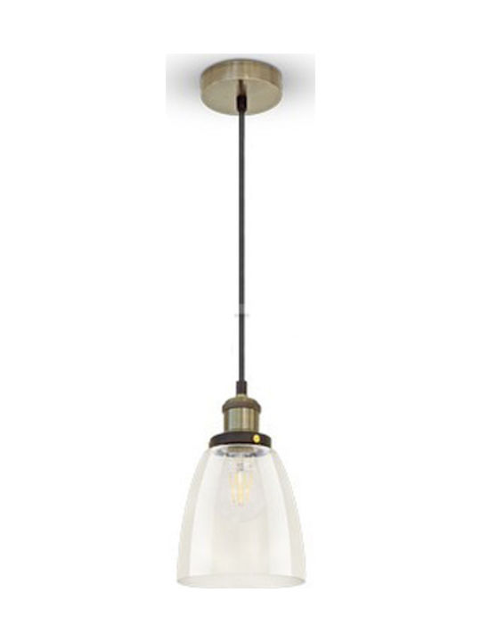 V-TAC Pendant Light Single-Light Bell for Socket E27 Gray