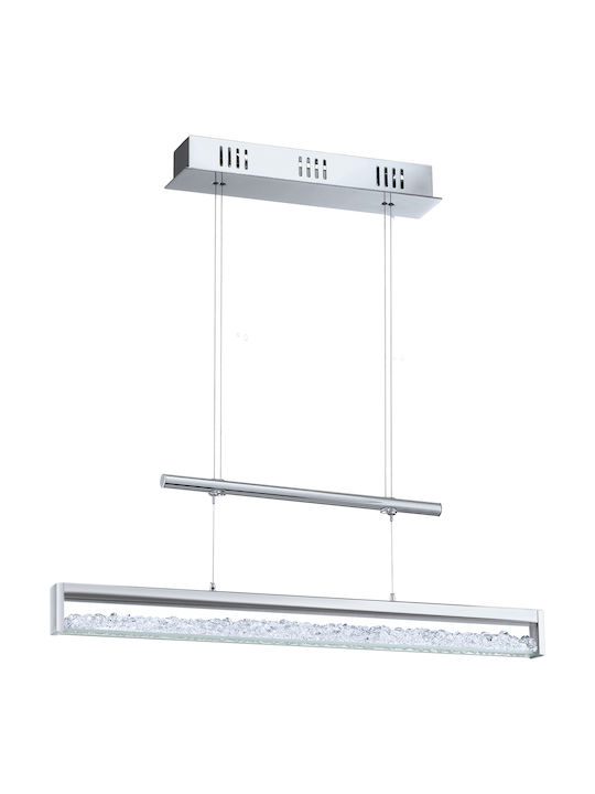 Eglo Cardito Pendant Light LED Rail with Warm to Cool White Light Silver