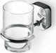 Geesa Thessa Glass Cup Holder Wall Mounted Silver
