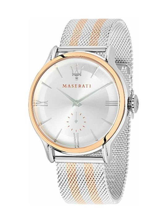 Maserati Uhr Batterie mit Silber Metallarmband R8853118005
