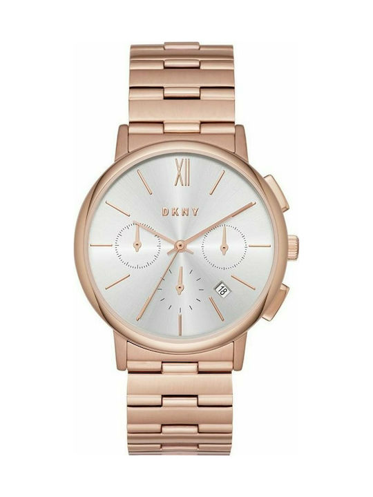 DKNY Willoughby Watch with Pink Gold Metal Bracelet