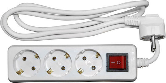 Adeleq Power Strip 3 Positions with Switch and Cable 1.5m