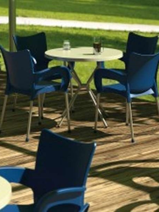 Outdoor Chair Polypropylene Romeo Black 58x53x83cm