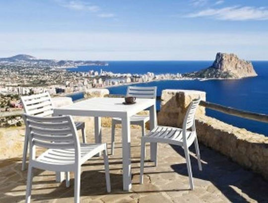 Καρέκλα Εξωτερικού Χώρου Πολυπροπυλενίου Ares Γκρί 48x58x82εκ.