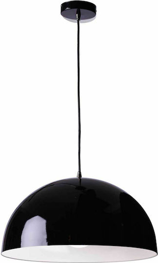Aca Melina Ceiling Light Black Bell with E27 Socket 40x40cm