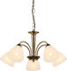 Aca Pendant Light Beige for 5 Bulbs E14, E.14 55.3x72cm