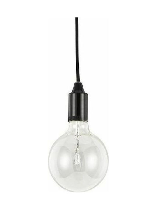 Ideal Lux Edison SP1 Pendant Light Single-Light for Socket E27 Black