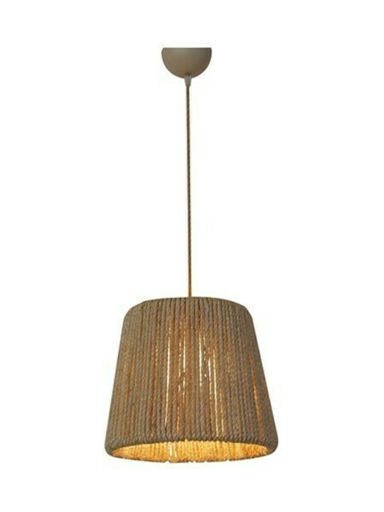 Home Lighting Hat Pendant Light Single-Light with Rope for Socket E27 Brown