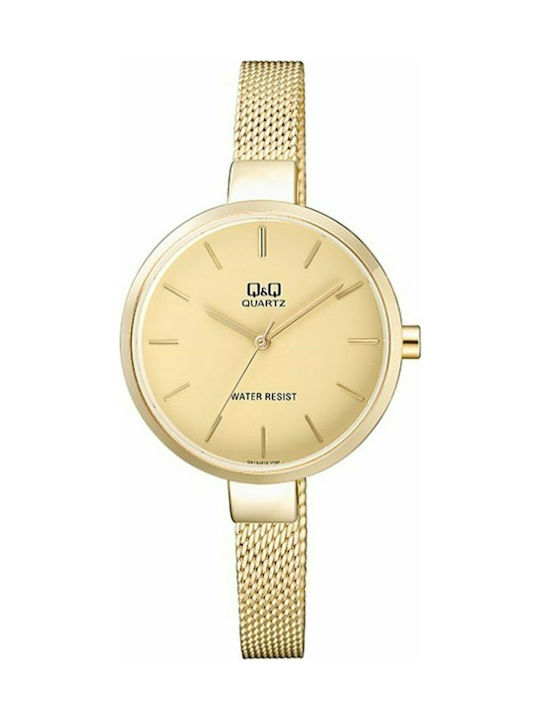 Q&Q Uhr mit Gold Metallarmband QA15J010Y