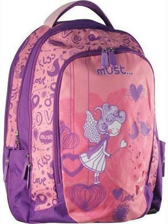 Must Νεράιδα School Bag Backpack Elementary, Elementary in Pink color