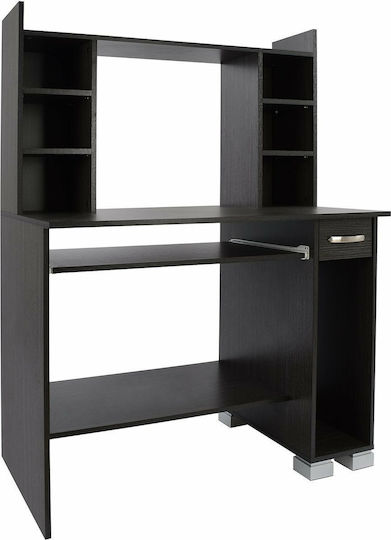 Computer Büro Charley Holz mit Bücherregal Zebrano 100x55x136cm