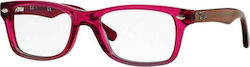 Ray Ban Kindlich Kunststoff Brillenrahmen Rosa RB1531 3648