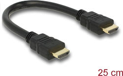 DeLock 83352 HDMI 1.4 HDMI male - HDMI male 0.25m Μαύρο