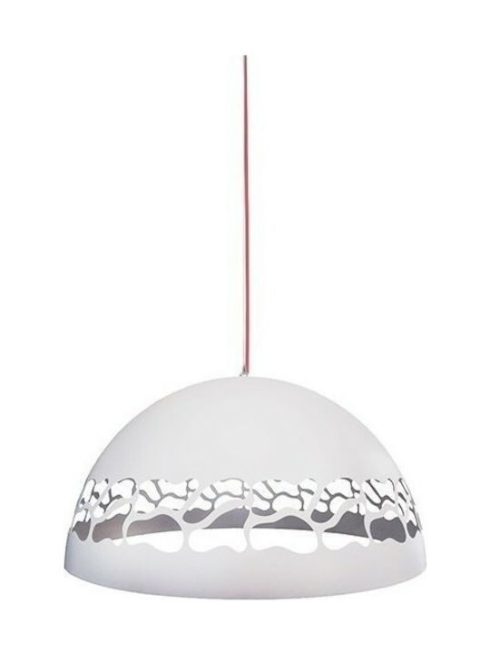 Luma Pendant Light White Bell with Socket E27 53x53cm