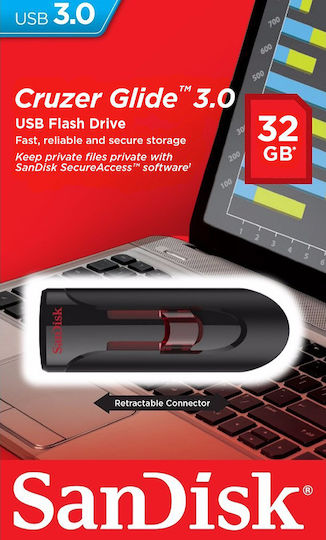 Sandisk Cruzer Glide 32GB USB 3.0 Stick Schwarz