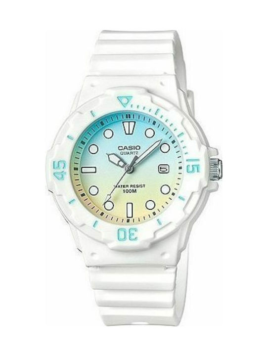 Casio Watch with White Rubber Strap LRW-200H-2E2