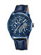 Festina Uhr Chronograph Batterie mit Blau Lederarmband F16987/1