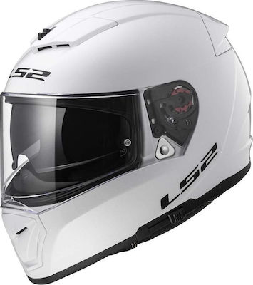 LS2 Breaker FF390 Solid Full Face Helmet with Pinlock and Sun Visor ECE 22.05 1400gr White 17066