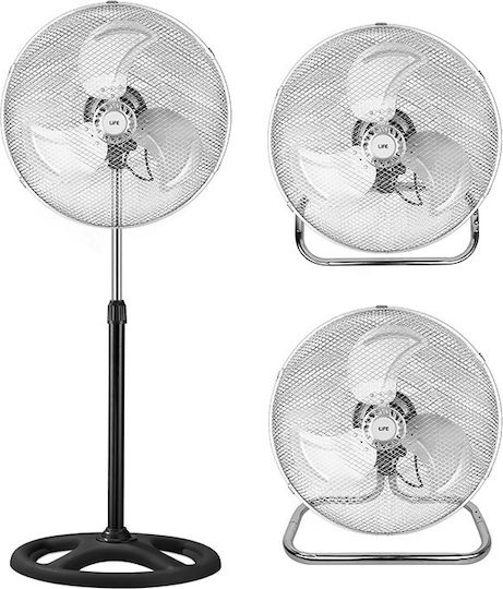 Life Grecale Πολυμορφικός Ανεμιστήρας 50W Διαμέτρου 45cm Μαύρος
