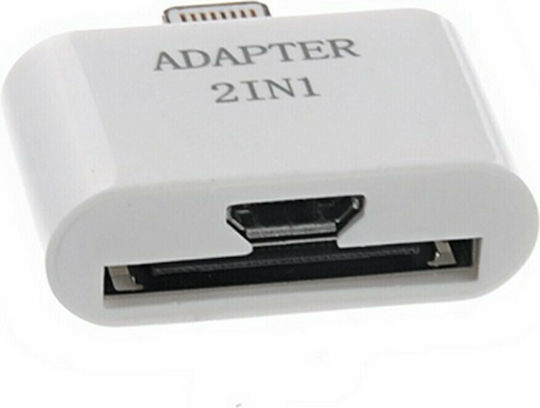 Volte-Tel Lightning Männlich Zu Apple 30-polig / Micro-USB Weiblich Weiß 1 Stück 44063