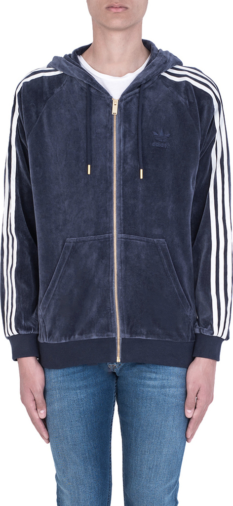 adidas velour half zip