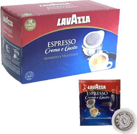 Lavazza Kapseln Espresso Crema E Gusto Kompatibel mit Maschine E.S.E. Pod 18Mützen