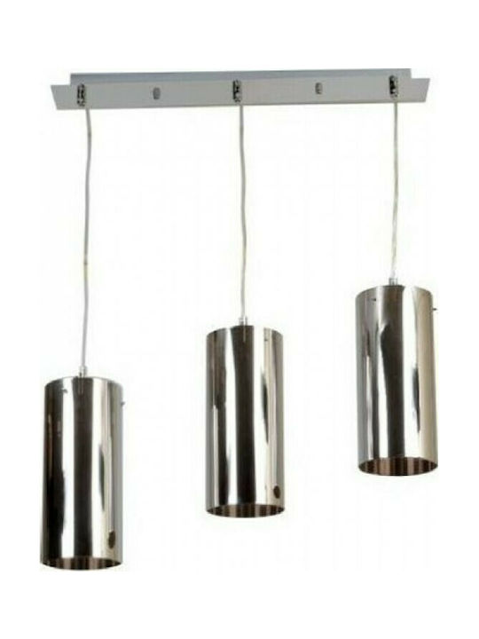 Spot Light Pendant Light Three-Light Rail for Socket E27 Silver