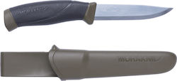 Morakniv Companion MG Inox Knife Khaki with Blade made of Carbon Steel in Sheath