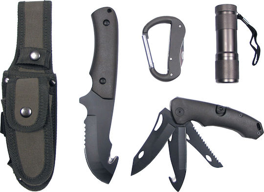 MFH Set & Multi Tools - Olive Messer Überleben Schwarz in Hülle
