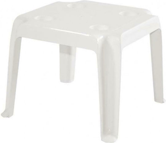 Malibu Auxiliary Outdoor Free Standing Plastic Table White 44x44x40cm