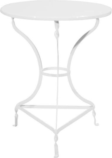 Liza Outdoor Dinner Free Standing Metal Table White 60x60x73cm