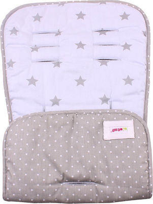 Minene Stroller Mattress Double Sided Stars 35x75cm Grey