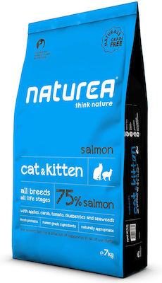 Naturea Cat & Kitten Salmon Ξηρά Τροφή Γάτας με Σολομό 7kg